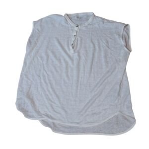 Eileen Fisher 100% Organic Linen White Sleeveless Top Ladies PM Boxy Sustainable
